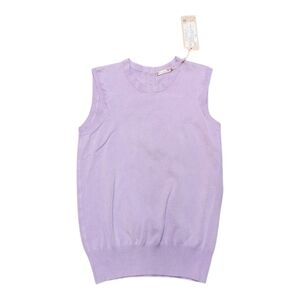 ESQUALO Stylish Lilac Basic Knit Sweater With Back Button Detailing NWT